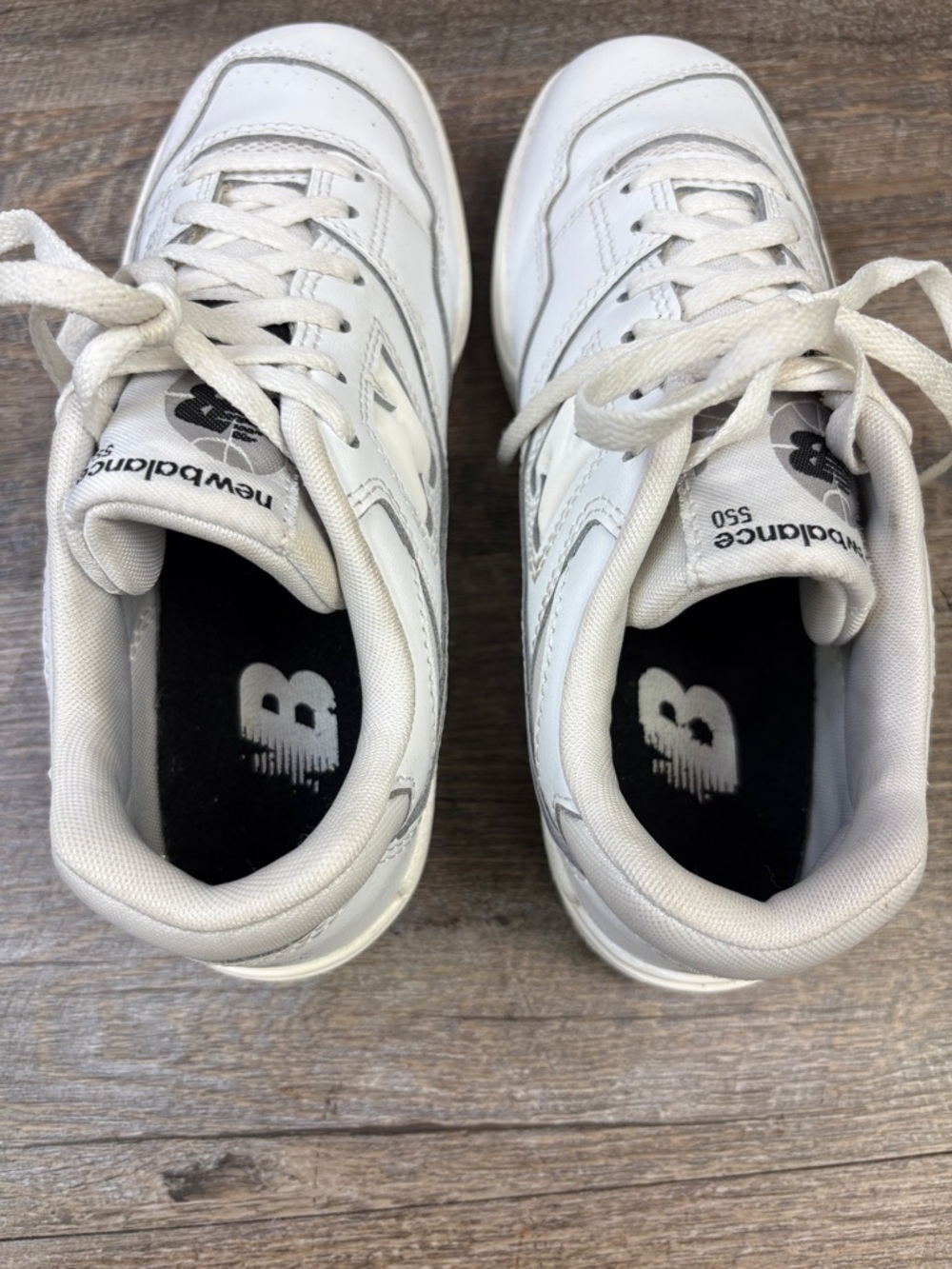 New Balance 550 White Leather Sneakers | Classic Retro |Youth Size 3 (Women’s 5) - Picture 7 of 8